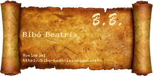 Bibó Beatrix névjegykártya