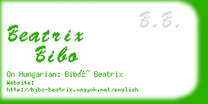 beatrix bibo business card